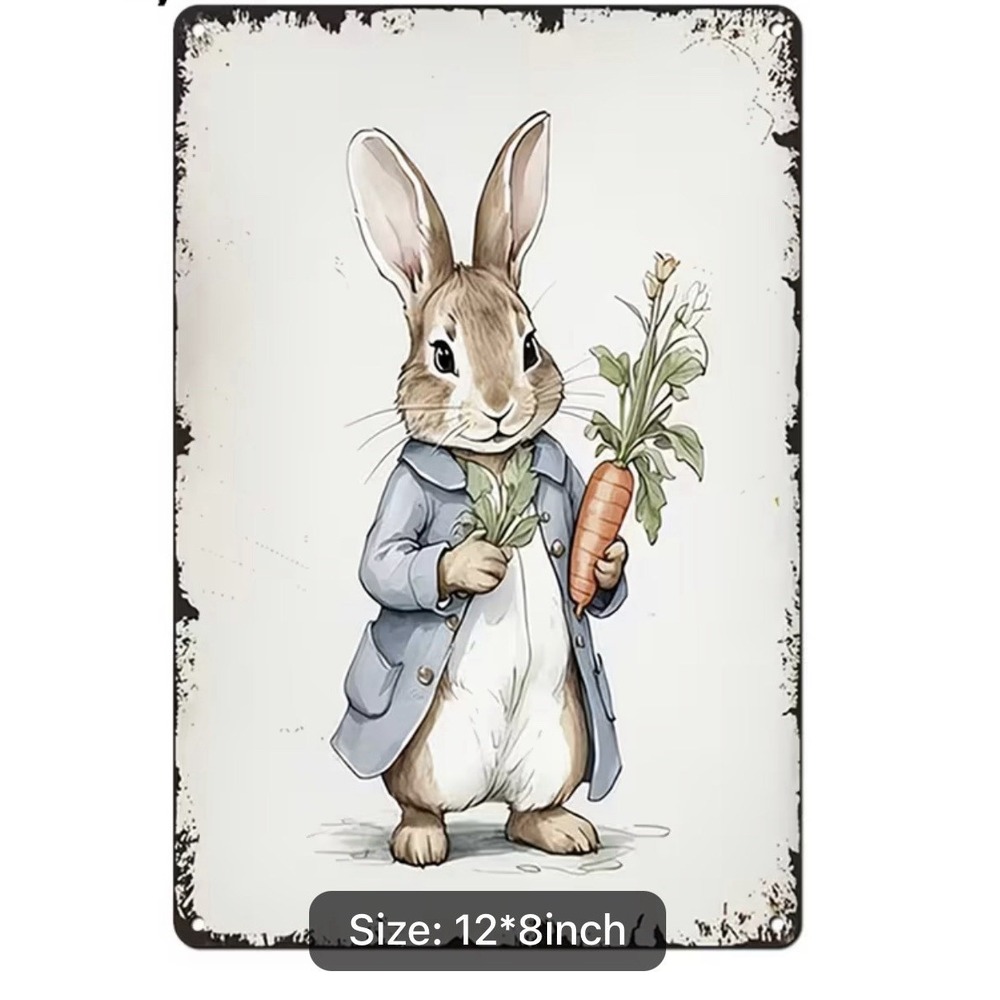 New Peter Rabbit Spring Bunny Carrot Home Decor Metal Sign 8x12 Garden Kitchen